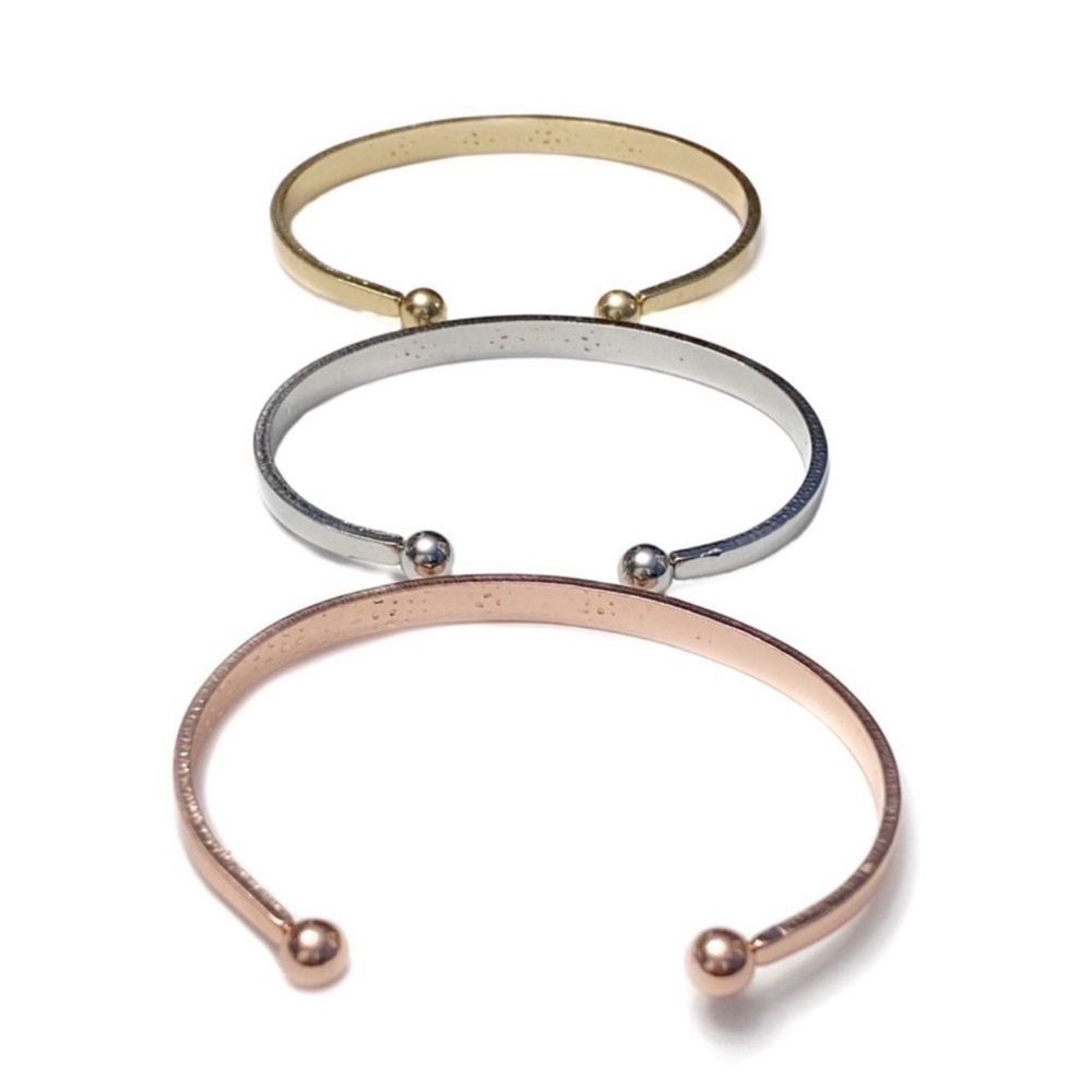 $3/20 Love Bracelets Triple Stacking Stamped Word Metal Cuffs Tri Color - Picture 5 of 7